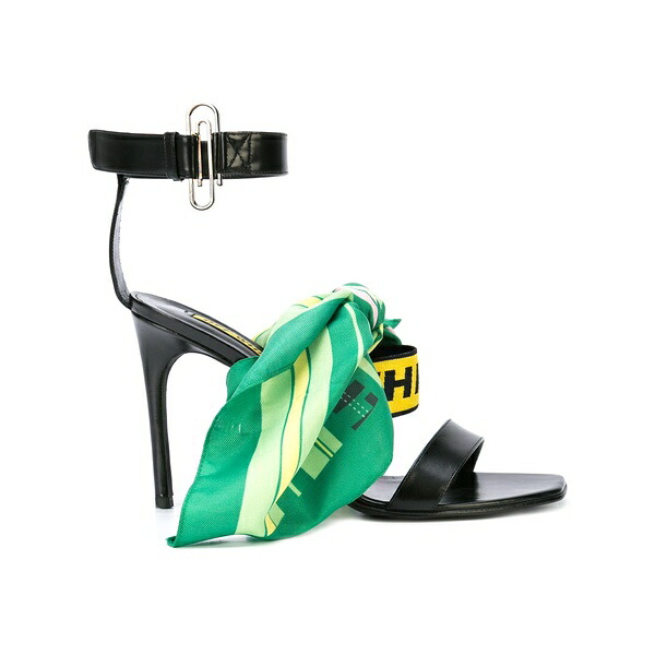 象牙色 レディース サンダル シューズ Scarf knot sandals Black