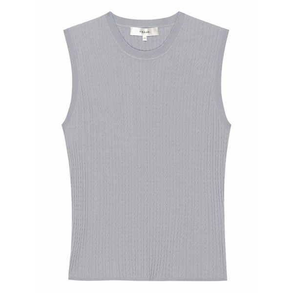 ひな形 レディース カットソー トップス Cable-knit sleeveless top Grey