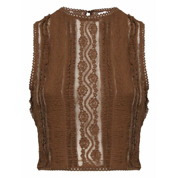 チャロ ルイス イビザ レディース プルオーバー トップス Lace-detail sleeveless top Brown