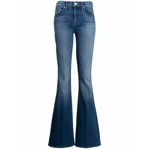 母ちゃん レディース ジーンズズボン下 ボトムス Light-wash bootcut jeans  Blue