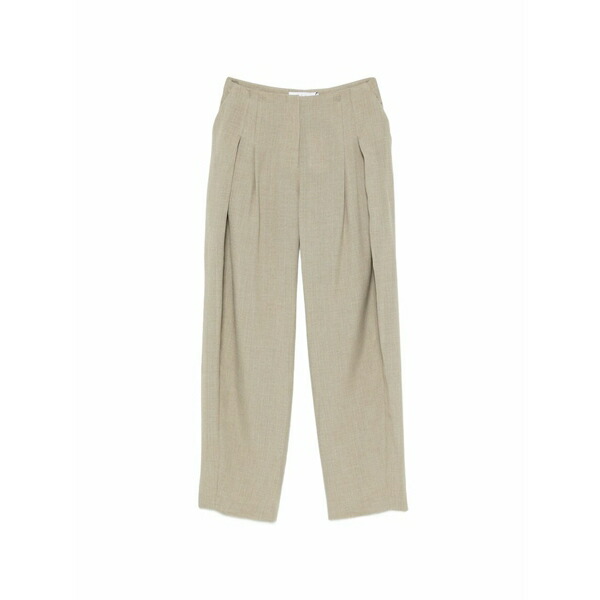 イロ レディース 心地好いズボン下 ボトムス Sonja pleated wide-leg trousers Green