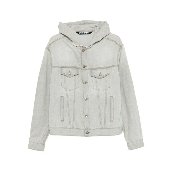 パーム・エンジェルス メンズ 上衣＆上衣 アウター Hooded denim jacket Grey