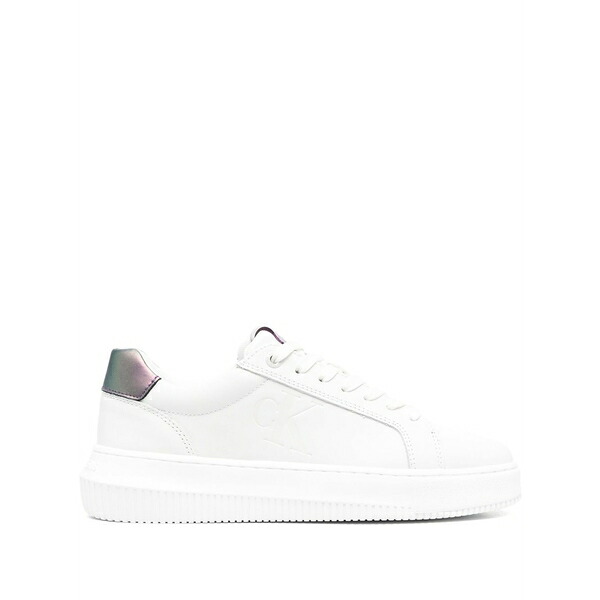 カルバンクライン レディース スニーカー シューズ Iridescent-effect low-top sneakers White