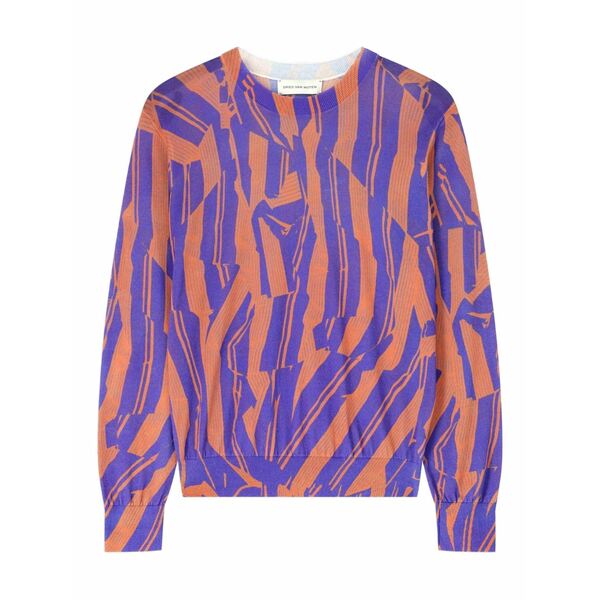 ドリス・ヴァン・ノッテン レディース 編み物\u0026プルオーバー アウター Printed cotton sweater Purple
