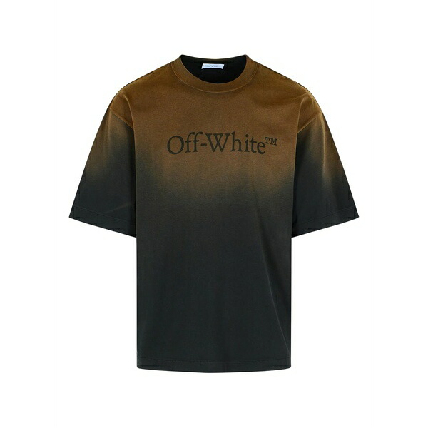 象牙色 メンズ プルオーバー トップス Gradient-effect logo-print t-shirt Black