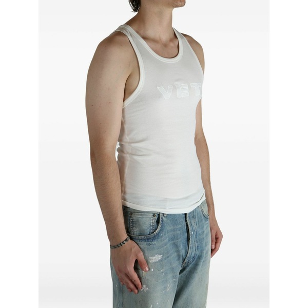ヴェトモン メンズ ティーシャツ トップス Logo-detail tank top White