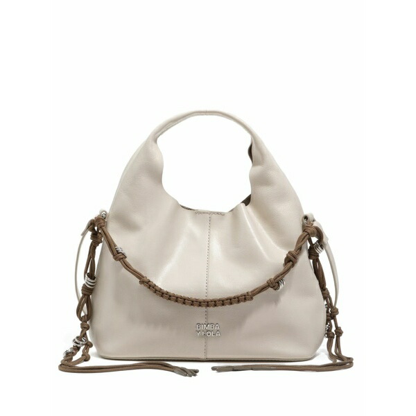 ビンバ イ ローラ レディース トートバッグ 御徒面子 Small braided tote bag White