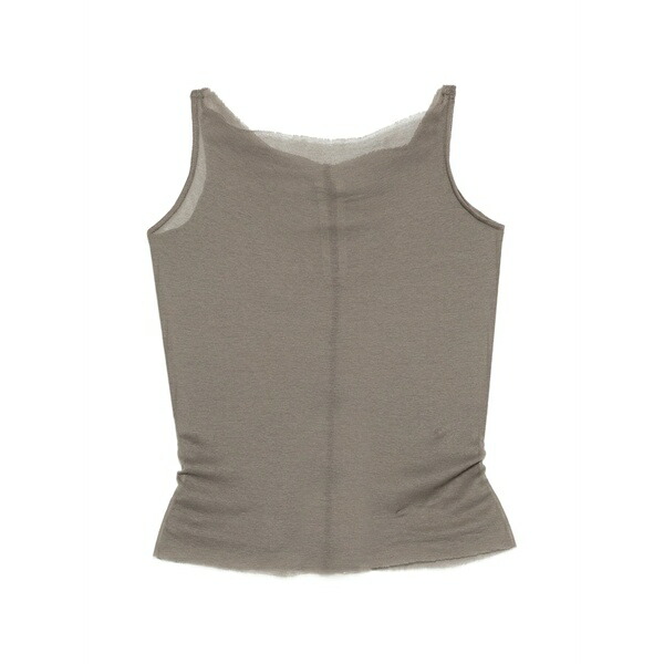 リックオウエンス レディース カットソー トップス Sheer raw-edge top Grey