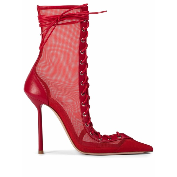 ル シラ レディース ブーツ シューズ 120粍 mesh-design boots Red