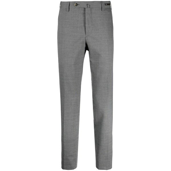 PTトリノ メンズ 心地よいズボン下 ボトムス Logo-patch tailored suit trousers Grey