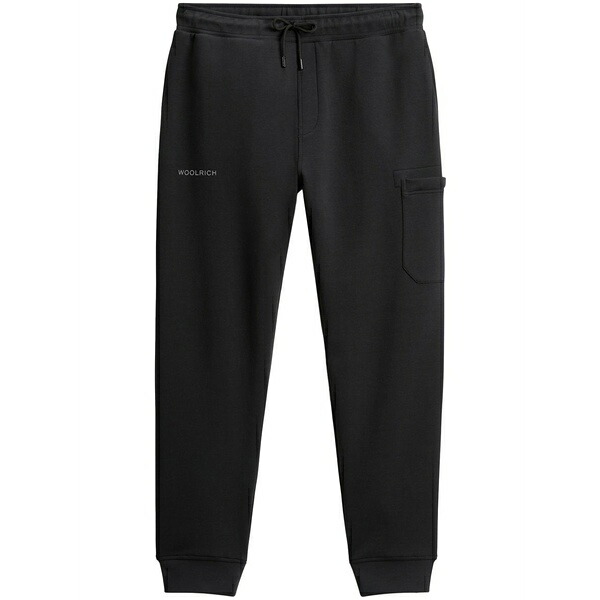 羊毛 分限者 メンズ 心地よいズボン下 ボトムス Logo sweatpants Black