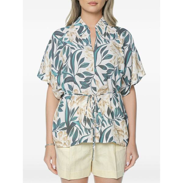 テッドベーカー レディース ティーシャツ トップス Gehmma printed tie-detail blouse Neutrals