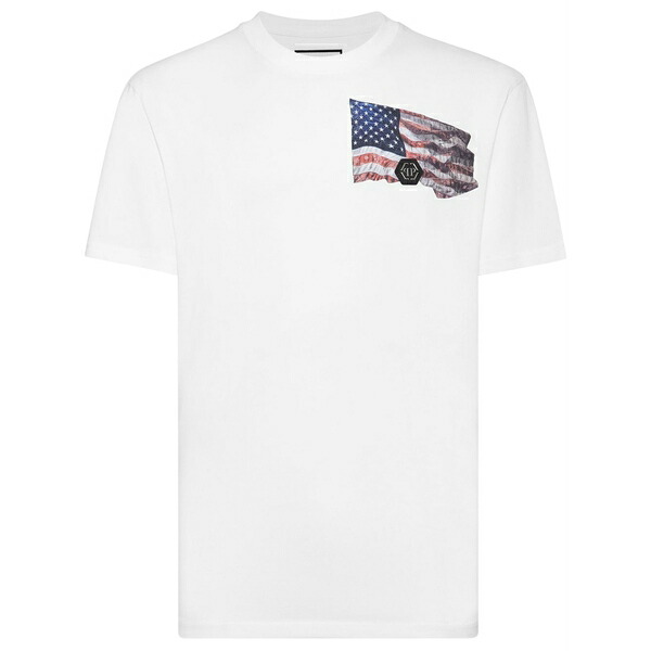フィリップ飾り気のない メンズ ティーシャツ トップス Graphic-print cotton t-shirt White