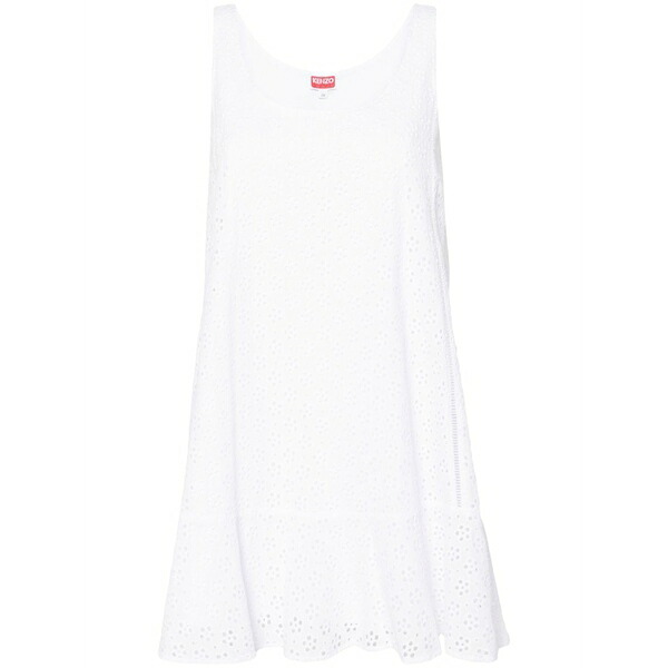 ケンゾー レディース 衣裳 トップス Broderie-anglaise sleeveless minidress White