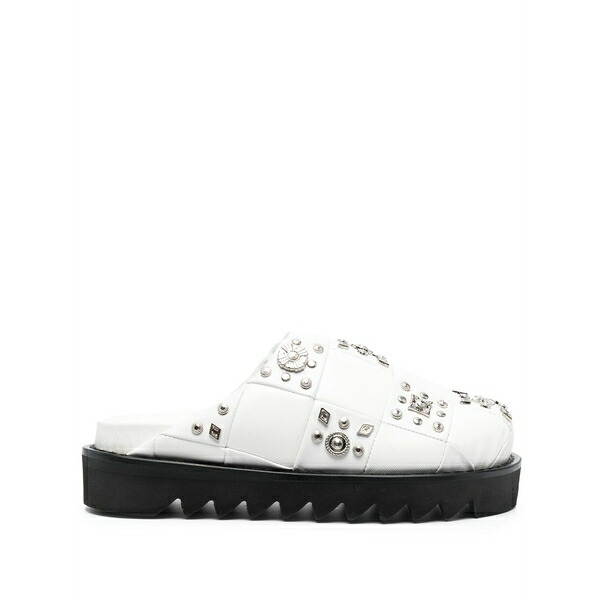 トゥーガ ピューラ レディース サンダル シューズ Stud-embellished leather slippers White