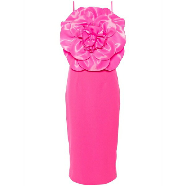 ニッサ レディース 衣裳 トップス Floral-appliqu￡ crepe dress Pink