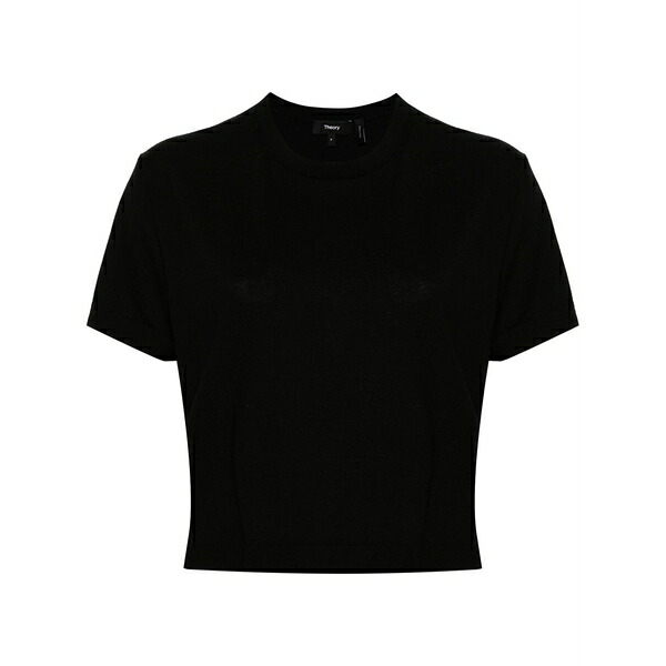 行動論理 レディース ティーシャツ トップス Cropped t-shirt Black