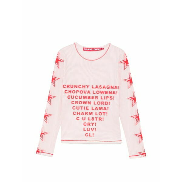 チョポヴァ ロウェナ レディース プルオーバー トップス Text print top Pink