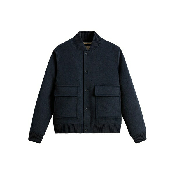 羊毛 分限者 メンズ 上衣＆上衣 アウター Twill-weave patch-pocket bomber jacket Blue