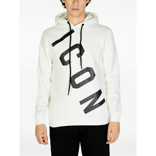 アイコンブランド メンズ パーカー・スウェットシャツ アウター Logo-print hoodie White