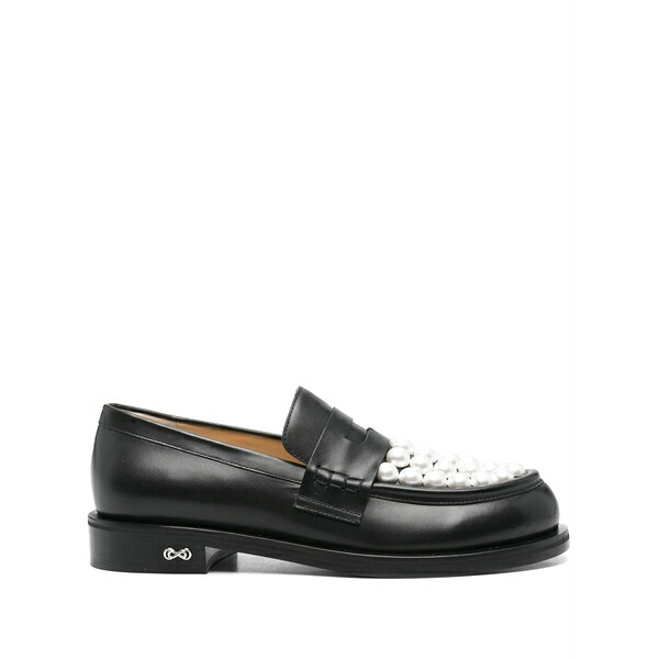 マッハ アンド マッハ レディース スリッポン・ローファー シューズ Logo-plaque loafers Black