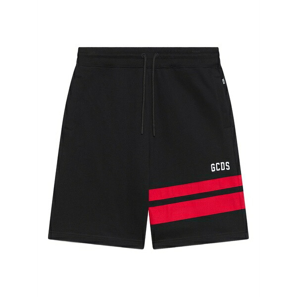 ジーシーディーエス メンズ 心地好いズボン下 ボトムス Stripe-detail drawstring shorts Black