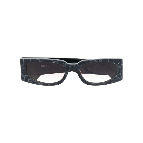 ジーシーディーエス メンズ サングラス・アイウェア 付属物 Marble-effect rectangular-frame sunglasses Black