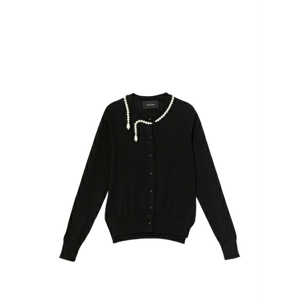 シモーネ・ロシャ レディース ジレー アウター Pearl beaded cardigan Black