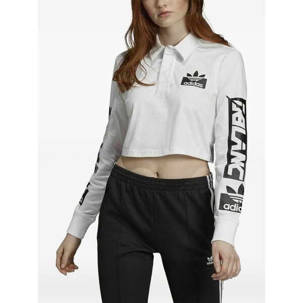 アディダス レディース スポーツシャツ トップス Stadium rugby polo top White
