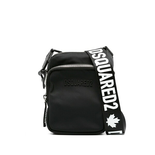 ディースクエアード メンズ ショルダーバッグ 御徒面子 Made with love logo-embossed crossbody bag Black