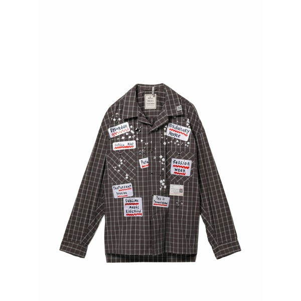 ミハラヤスヒロ メンズ ティーシャツ トップス All-over graphic print shirt  Grey