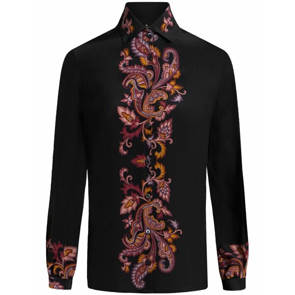 エトロ レディース プルオーバー トップス Printed silk shirt Black
