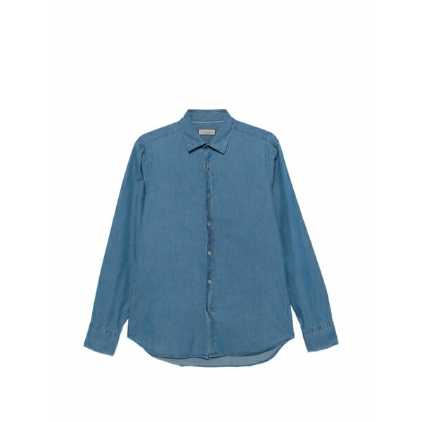 カナーリ メンズ プルオーバー トップス Stone-wash denim shirt Blue