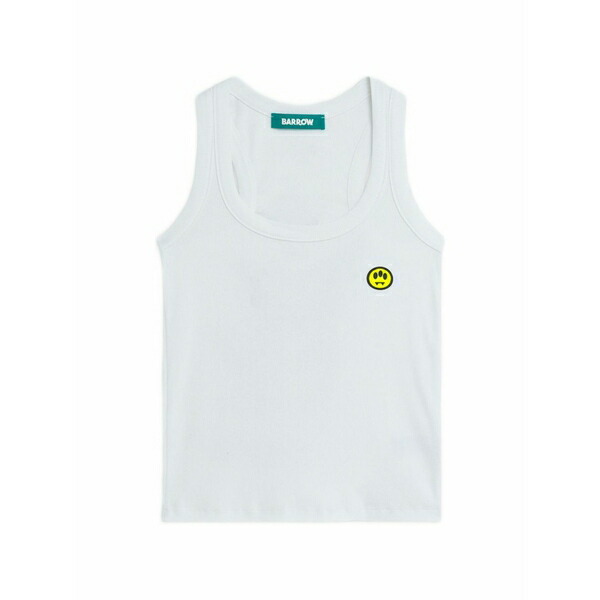 バロウ レディース カットソー トップス Smiley ribbed tank top White