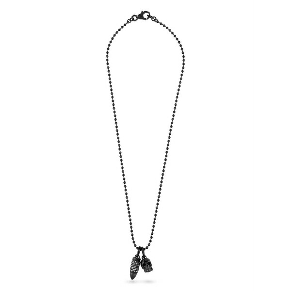 フィリップ飾り気のない メンズ 首飾り・チョー鉄道車両 付属物 Skull-motif necklace Black