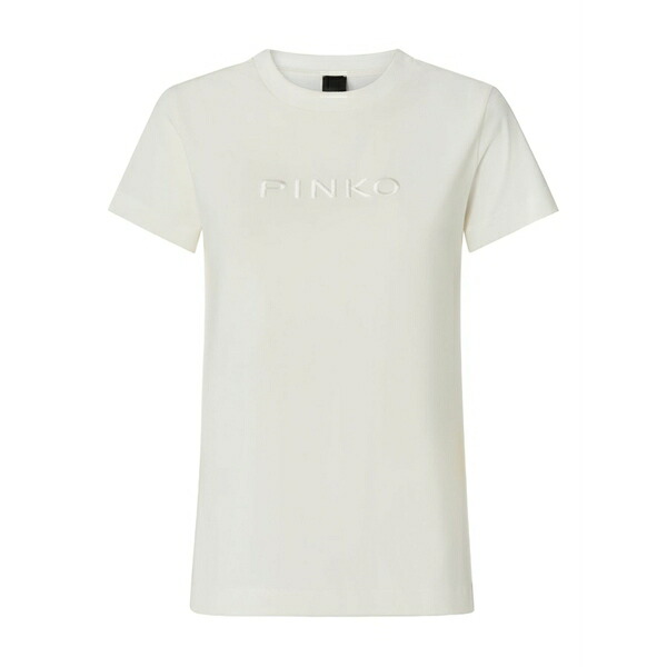 ピンコ レディース ティーシャツ トップス Embossed t-shirt White
