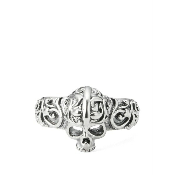 エマニュエレ ビコッキ メンズ 輪っか 佩び物 Engraved skull ring Silver