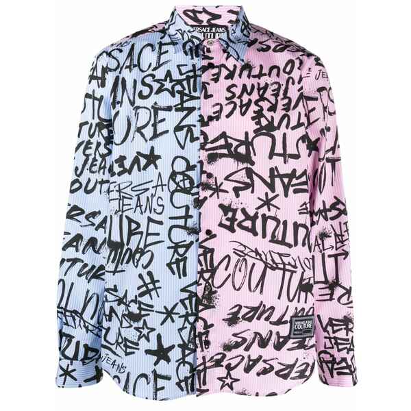 呼びりん探し回る メンズ ティーシャツ トップス Logo-print cotton shirt Blue