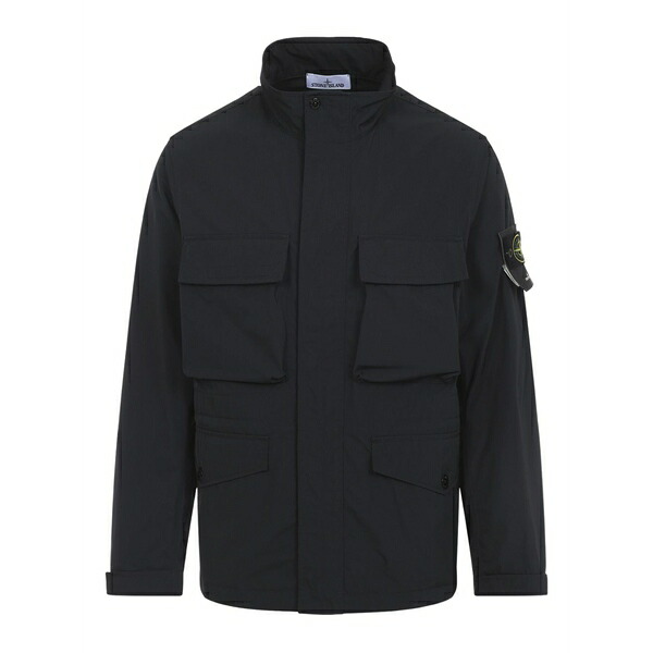 ストーンアイランド メンズ 上衣＆上衣 アウター Flap-pocket logo-patch jacket Black