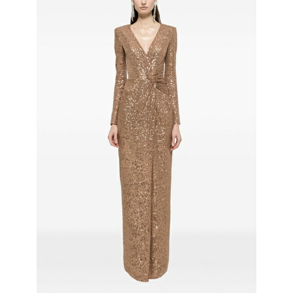 ニッサ レディース 衣裳 トップス Sequin-detail maxi dress Gold