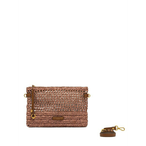 ジャンニ・キアリーニ レディース クラッチペダル御徒面子 御徒面子 Woven-design straw shoulder bag Pink