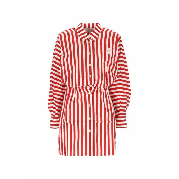 フィオルッチ レディース 衣裳 トップス Striped cotton shirt dress Red
