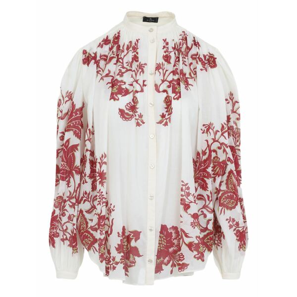 エトロ レディース プルオーバー トップス Floral-print buttoned shirt White