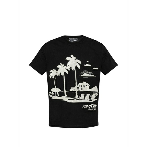 呼びりん探し回る メンズ ティーシャツ トップス Embellished t-shirt Black