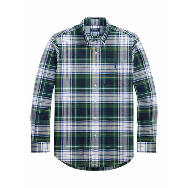 ラルフローレン メンズ ティーシャツ トップス Plaid-pattern patch-pocket shirt Green