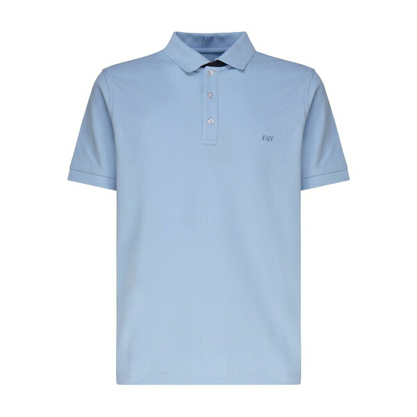 フェイ メンズ スポーツシャツ トップス Logo-embroidered polo shirt Blue