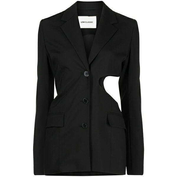 ファースト 古典派音楽 レディース 上衣＆上衣 アウター Notched-lapels cut-out detailing blazer Black