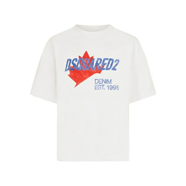 ディースクエアード メンズ ティーシャツ トップス Rider loose fit t-shirt White