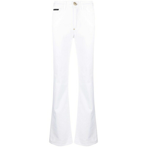 フィリップ飾り気の無い レディース ジーンズズボン下 ボトムス High-waisted flared jeans White