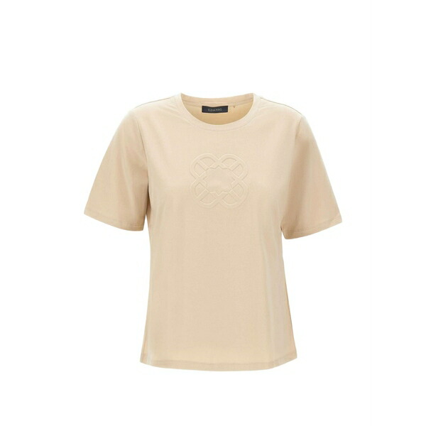 エレナ 食用粉 レディース プルオーバー トップス Monogram-embossed t-shirt Neutrals